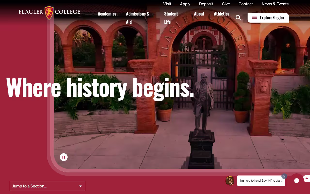Screenshot of Flagler College